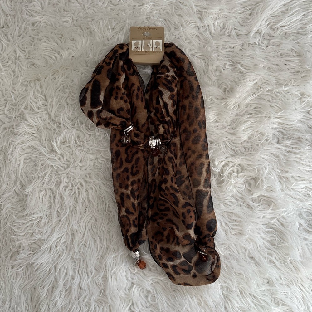 NWT Erica Lyons All in One Scarf Belt Necklace